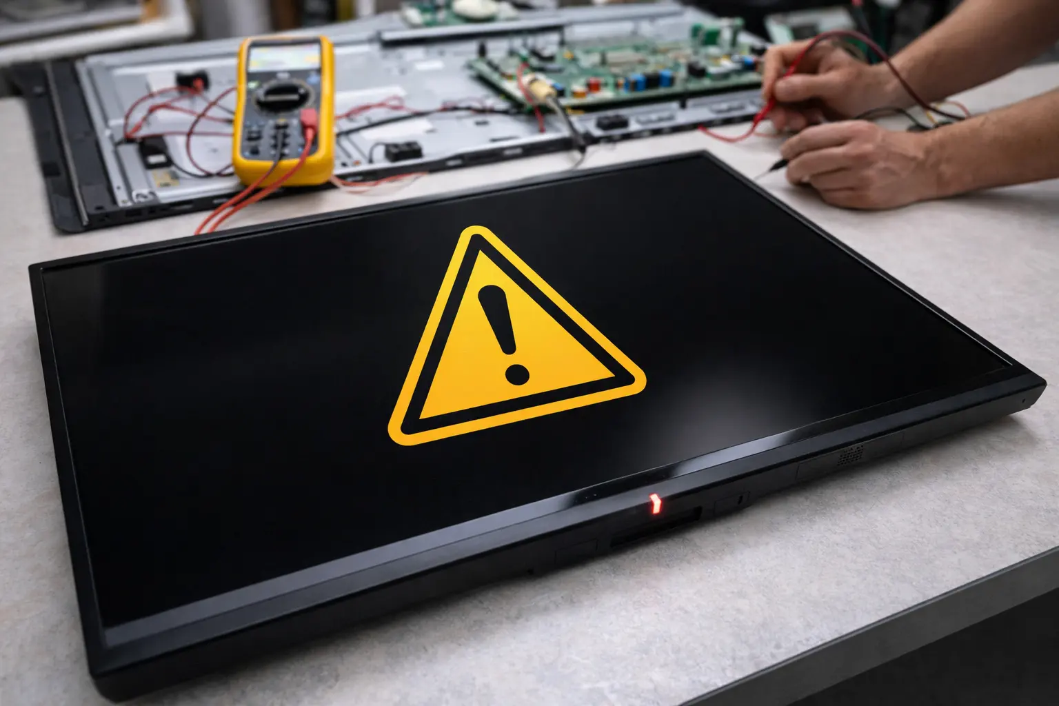 Televizor care nu pornește, diagnosticat într-un service de reparații televizoare